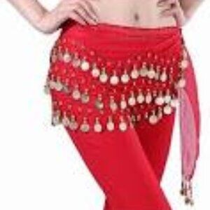 Belly Dancing Hip Scarf - Red